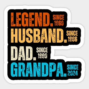 Cool Gift Ideas for Legendary Dads and Grandpas - Father's Day Family Matching - Legend Since 1960 Husband Since 1986 Dad Since 1990 Grandpa Since 2024 Sticker